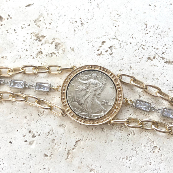 Coin Bracelet boutique jewelry lady Liberty USA jewelry