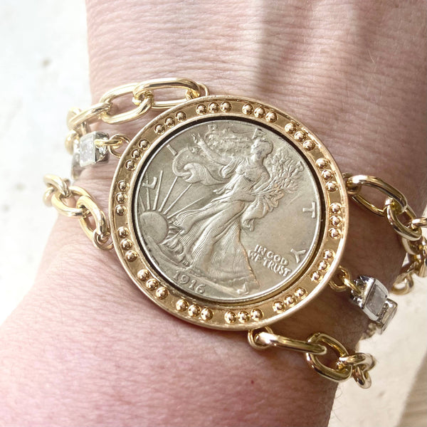 Coin Bracelet boutique jewelry lady Liberty USA jewelry
