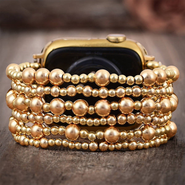 Golden Demure Stretch Apple Watch Strap