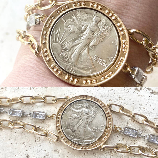 Coin Bracelet boutique jewelry lady Liberty USA jewelry