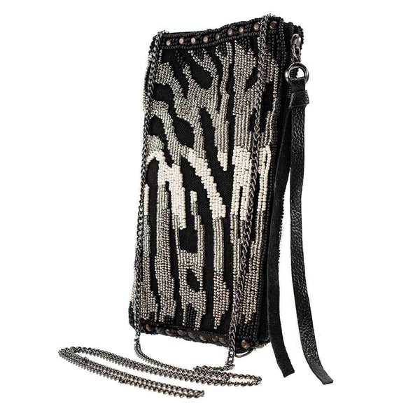 Mary Frances-All About The Zebra Beaded Crossbody Phone Bag