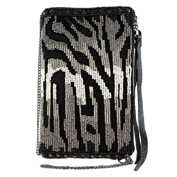Mary Frances-All About The Zebra Beaded Crossbody Phone Bag