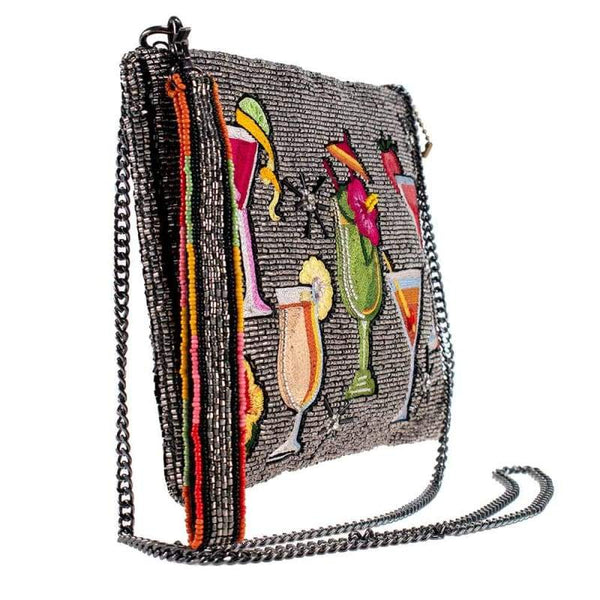 Mary Frances-Mixed Drinks Beaded Crossbody Clutch Handbag