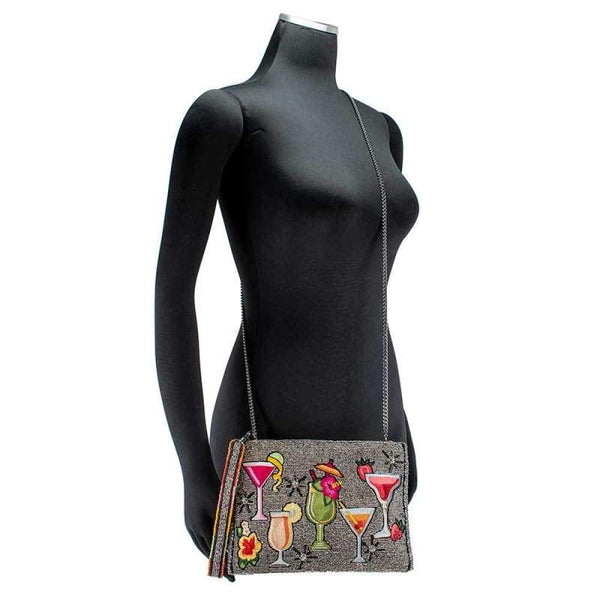 Mary Frances-Mixed Drinks Beaded Crossbody Clutch Handbag
