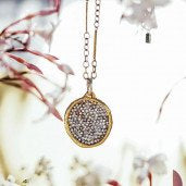 Waxing Poetic-Kristal  Pendant - Brass