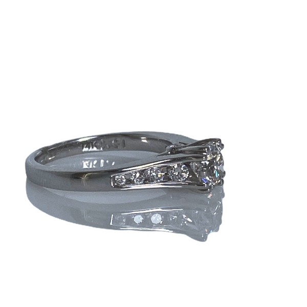 1.01 Carats 14k White Gold Diamond Engagement Ring