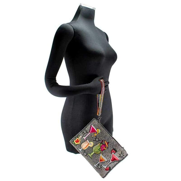 Mary Frances-Mixed Drinks Beaded Crossbody Clutch Handbag