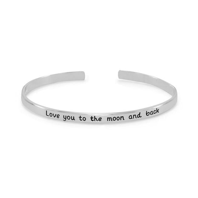 Love you to the moon and back silver bracelet Clearance