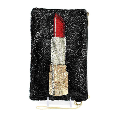 Mary Frances-Touch Up Beaded Lipstick Crossbody Phone Bag
