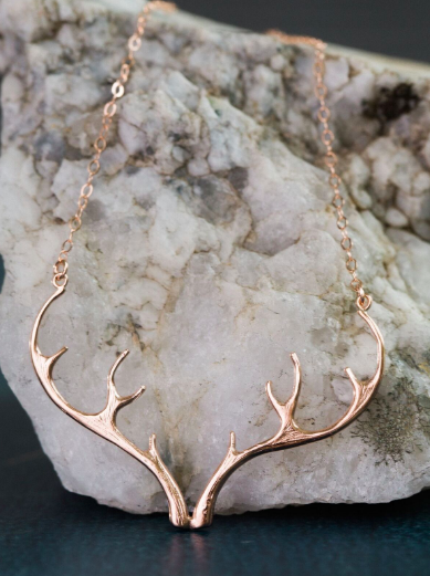 Rose Gold - Antler Necklace