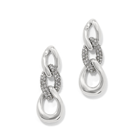 Brighton-Cleo Pave Link Post Drop Earrings