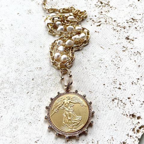 Angel Coin Medallion Necklace