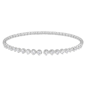 Kelly Waters-Platinum Finish, Sterling Silver Open Top Flexible Bracelet