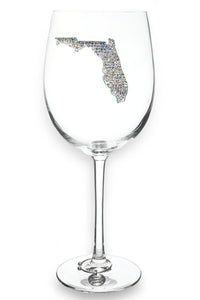 Florida State Jeweled Stemmed Wine Glass
