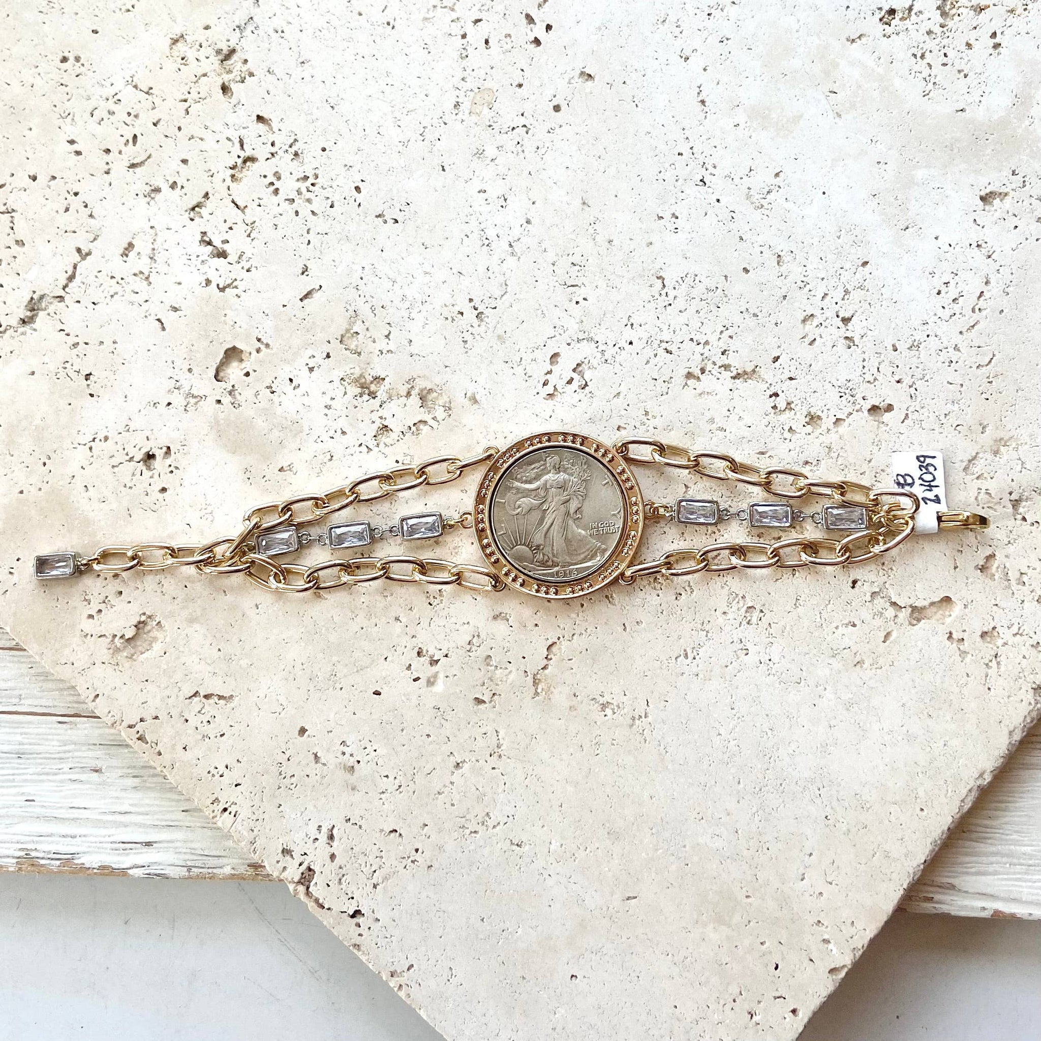 Coin Bracelet boutique jewelry lady Liberty USA jewelry