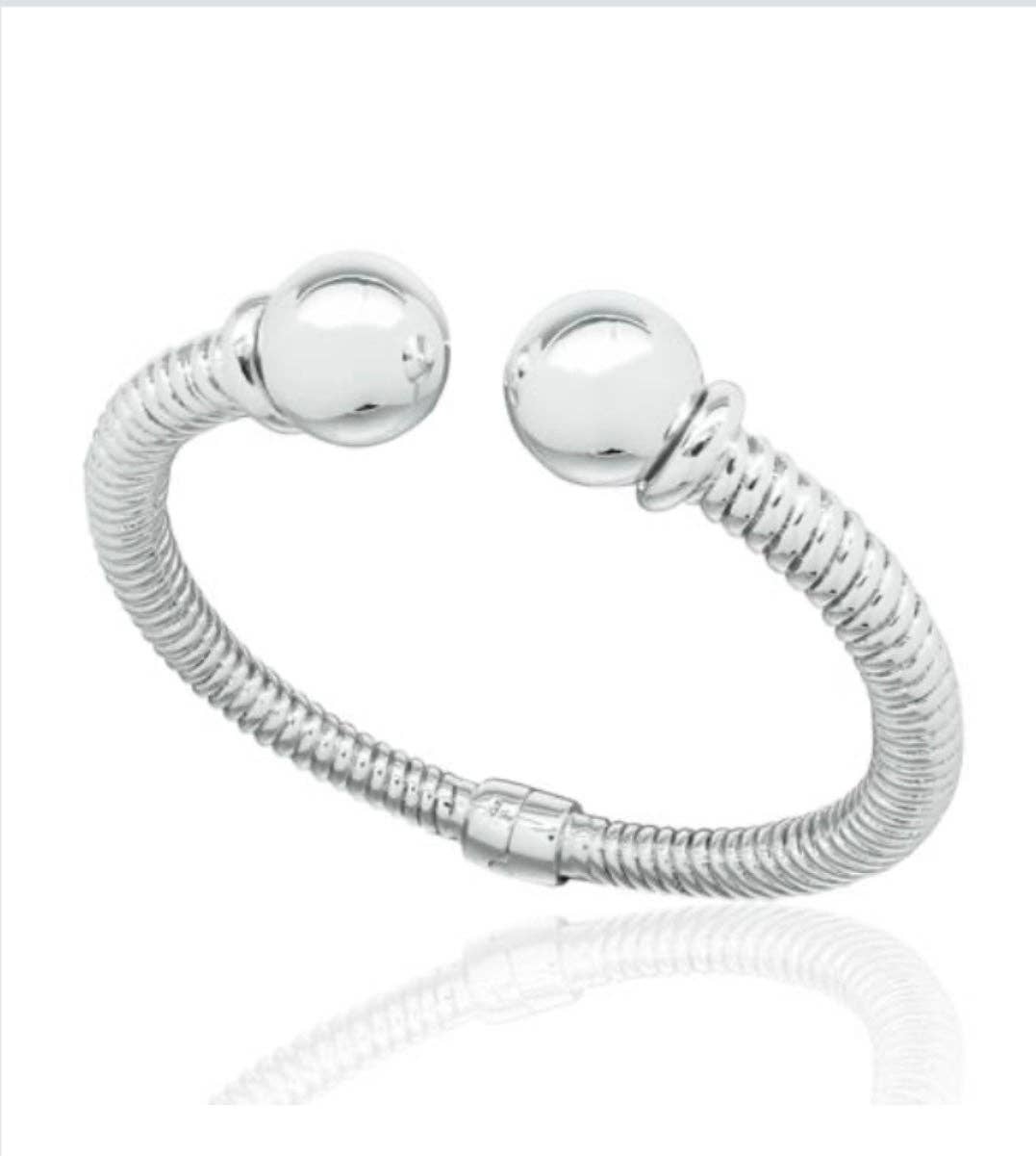 Sterling Silver 14MM Ball Cuff Bangle