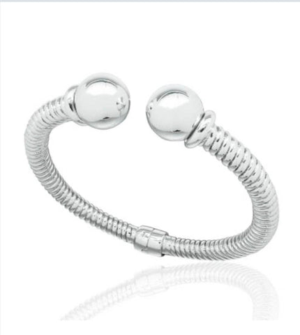 Sterling Silver 14MM Ball Cuff Bangle