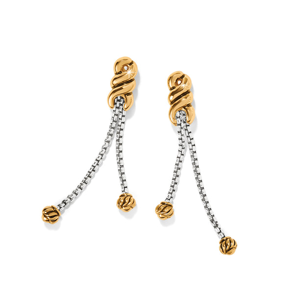 Brighton-Interlok Twist Double Chain Post Drop Earrings