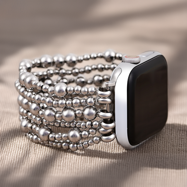 Platinum Demure Stretch Apple Watch Strap