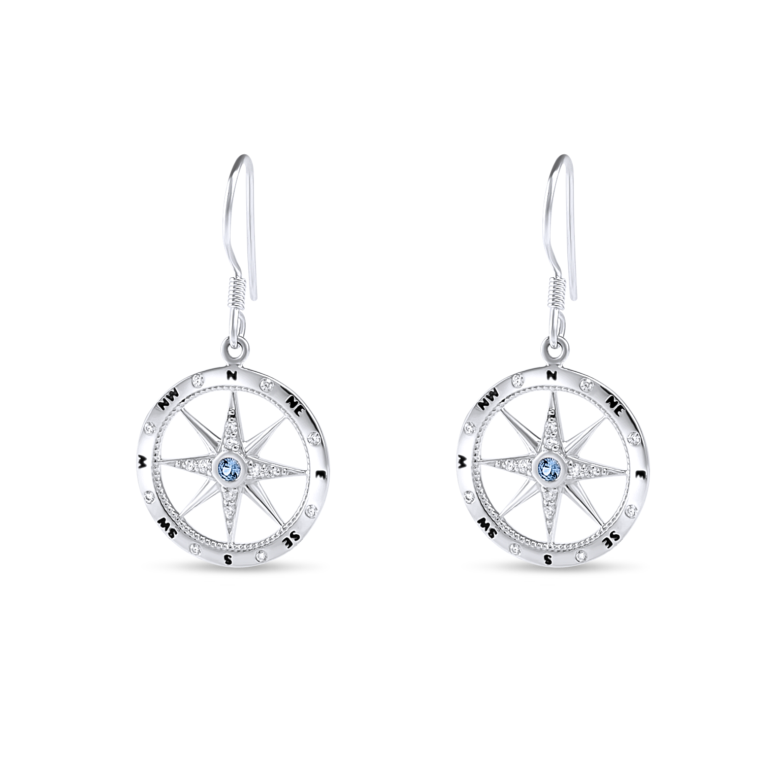 Nau-T-Girl Compass Dangle Earrings