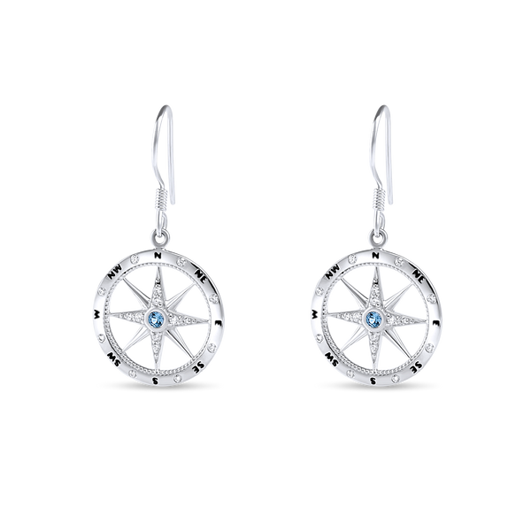 Nau-T-Girl Compass Dangle Earrings