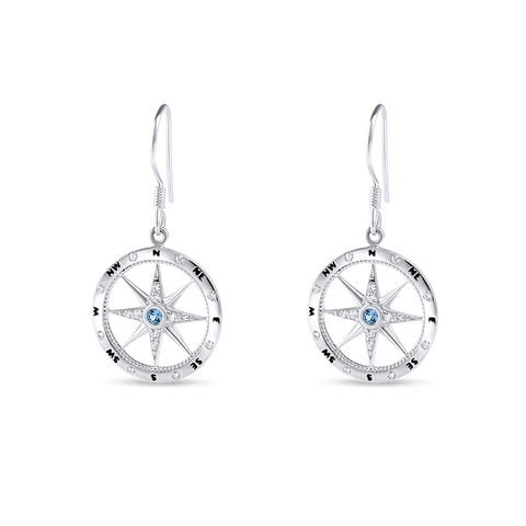 Nau-T-Girl Compass Dangle Earrings