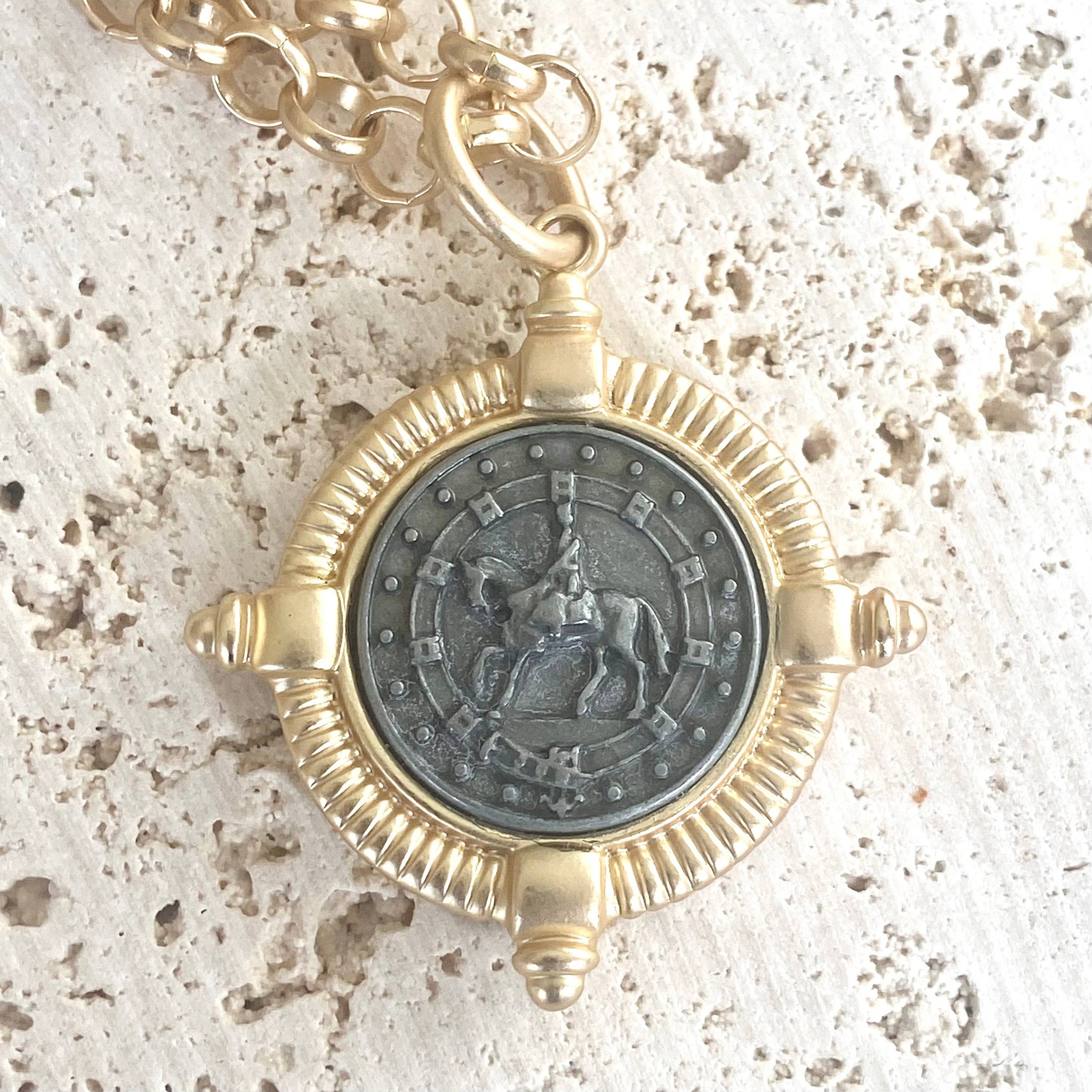 Horse equestrian jewelry coin necklace boutique ranch