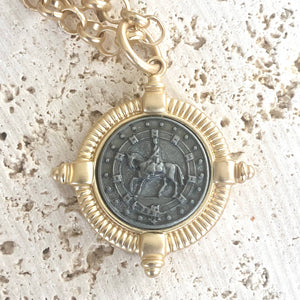 Horse equestrian jewelry coin necklace boutique ranch