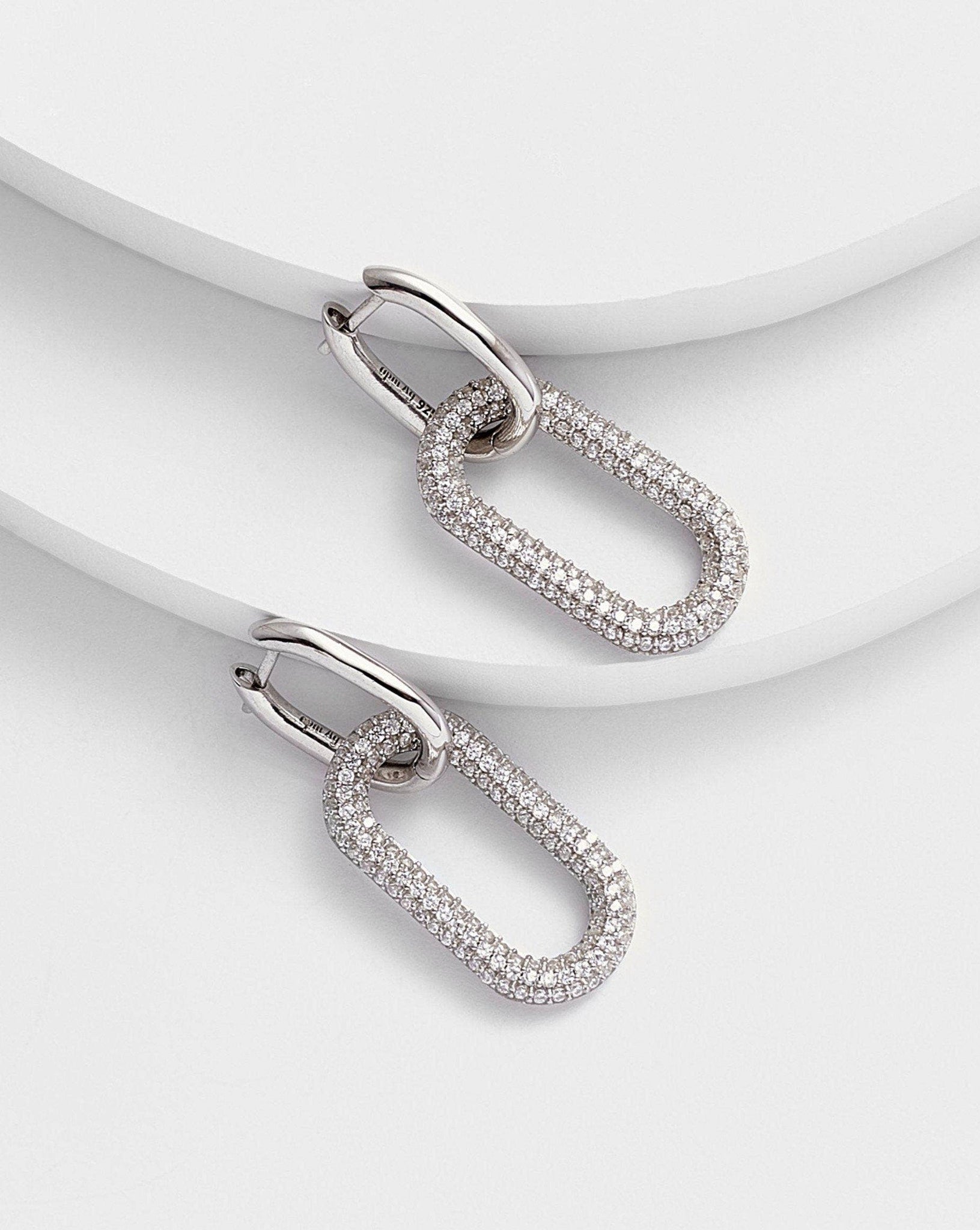 Oval Shape Drop Earrings