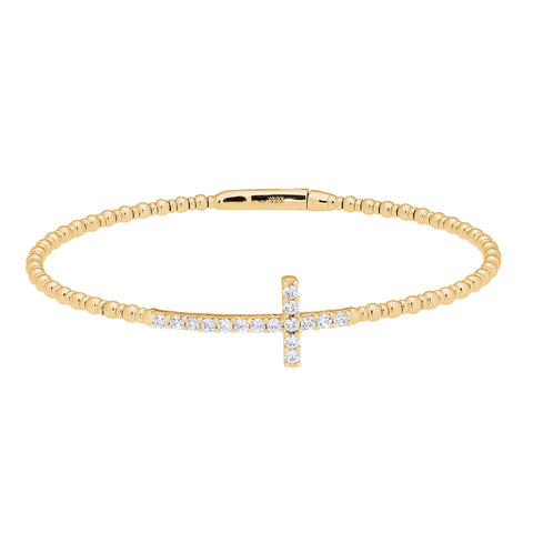 Kelly Waters-Sterling Silver, Gold Vermeil,Cross Flexible Bracelet