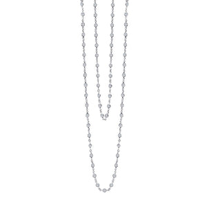 Lafonn-20 Carat Simulated Diamonds, 36” Sterling Silver, Platinum Necklace