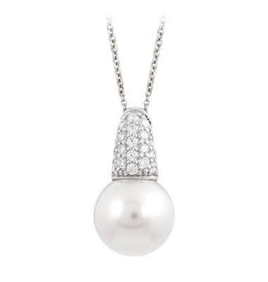 Pearl and CZ Pendant