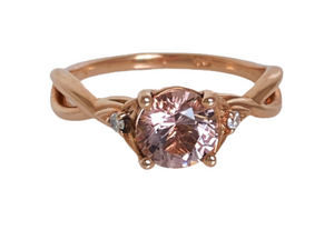 Morganite, Diamonds & 14K Rose Gold Ring