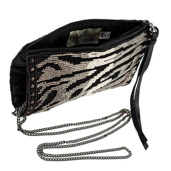 Mary Frances-All About The Zebra Beaded Crossbody Phone Bag