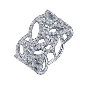 Lafonn-2.76 Carat Simulated Diamonds, Sterling Silver, Platinum, Open Work Band