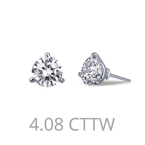 Lafonn-4.08 Carat Simulated Diamonds, Sterling Silver, Platinum Martini Stud Earrings