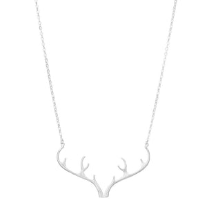 Sterling Silver Antler Necklace