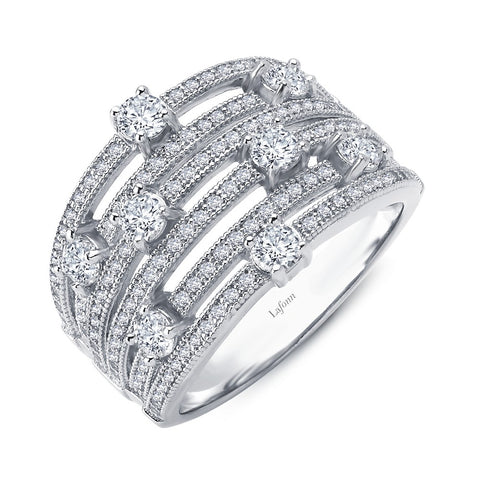 Lafonn-2.24 Carat Simulated Diamond, Sterling, Platinum Elegant Ring