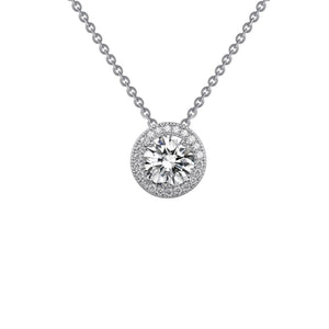 Lafonn-2.3 Carat Simulated Diamonds, Sterling Silver, Platinum Halo Pendant