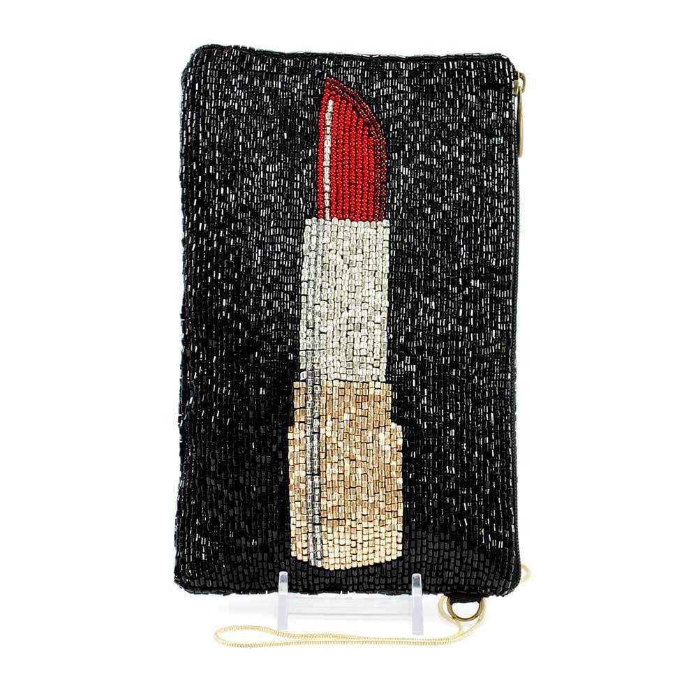 Mary Frances-Touch Up Beaded Lipstick Crossbody Phone Bag