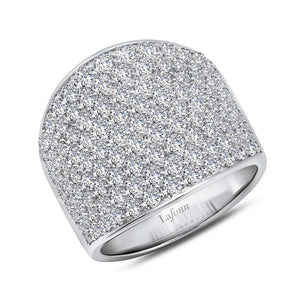 Lafonn-2.95 Carat Simulated Diamond, Sterling Silver, Platinum, Wide Band